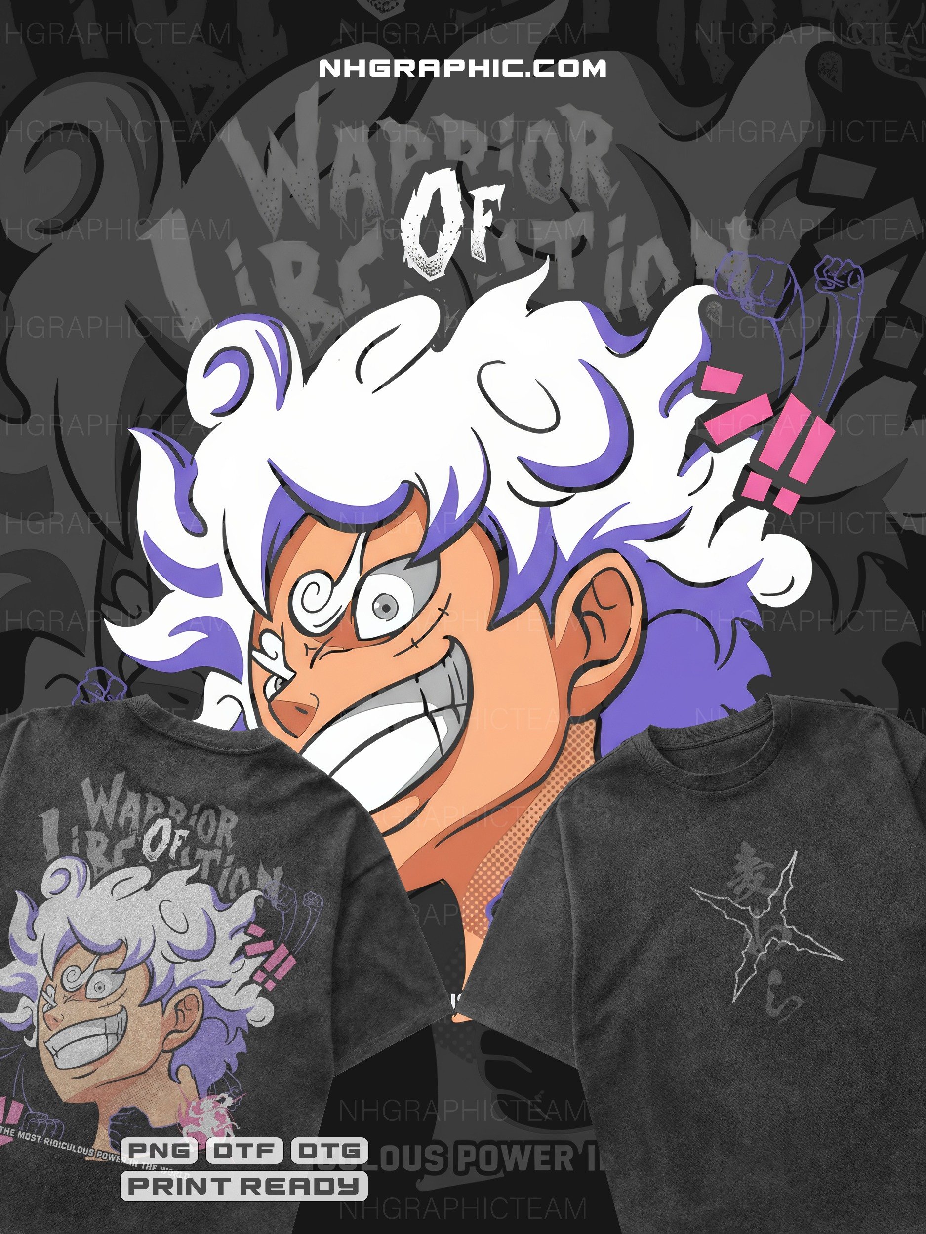 one piece t-shirt PNG designs bundle 11 back and front files product image (9)