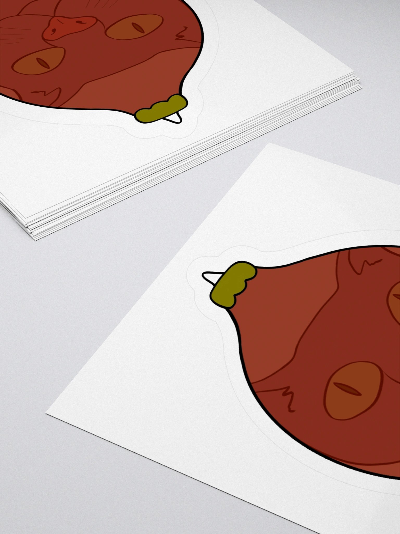 Curious Cat Christmas Kiss Cut Sticker (Red) product image (4)