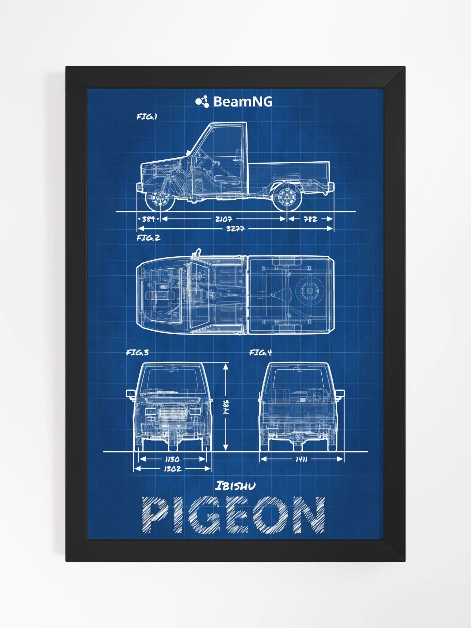 Framed Poster: Ibishu Pigeon Blueprint product image (1)