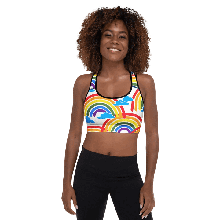 Rainbow Clouds All-Over Sports Bra product image (1)