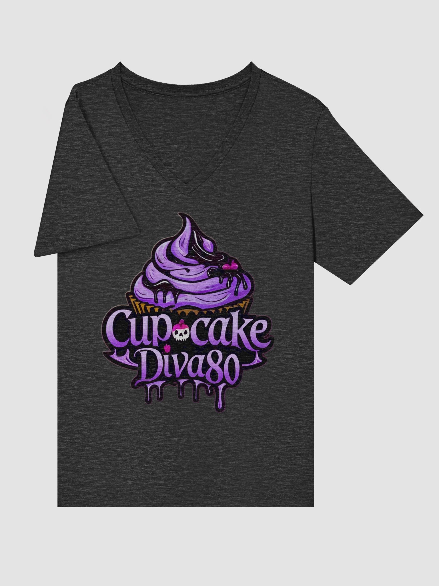 CupcakeDiva80 logo Vneck tee product image (45)