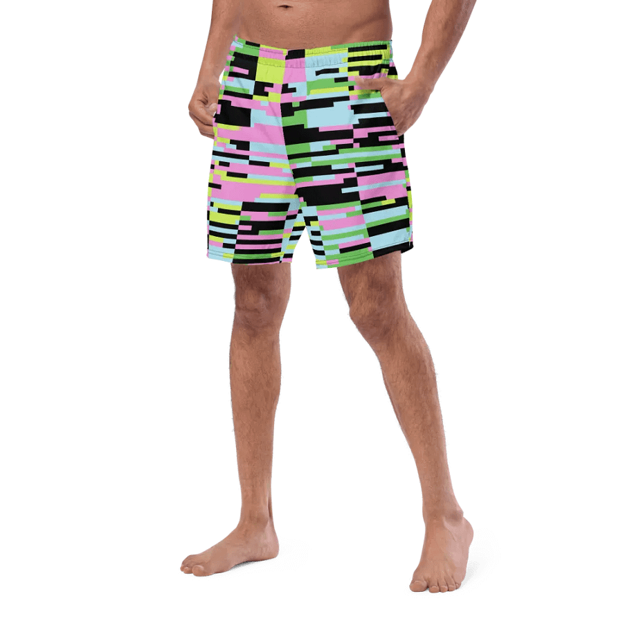 Pixelated Splash Men's Swim Trunks product image (2)