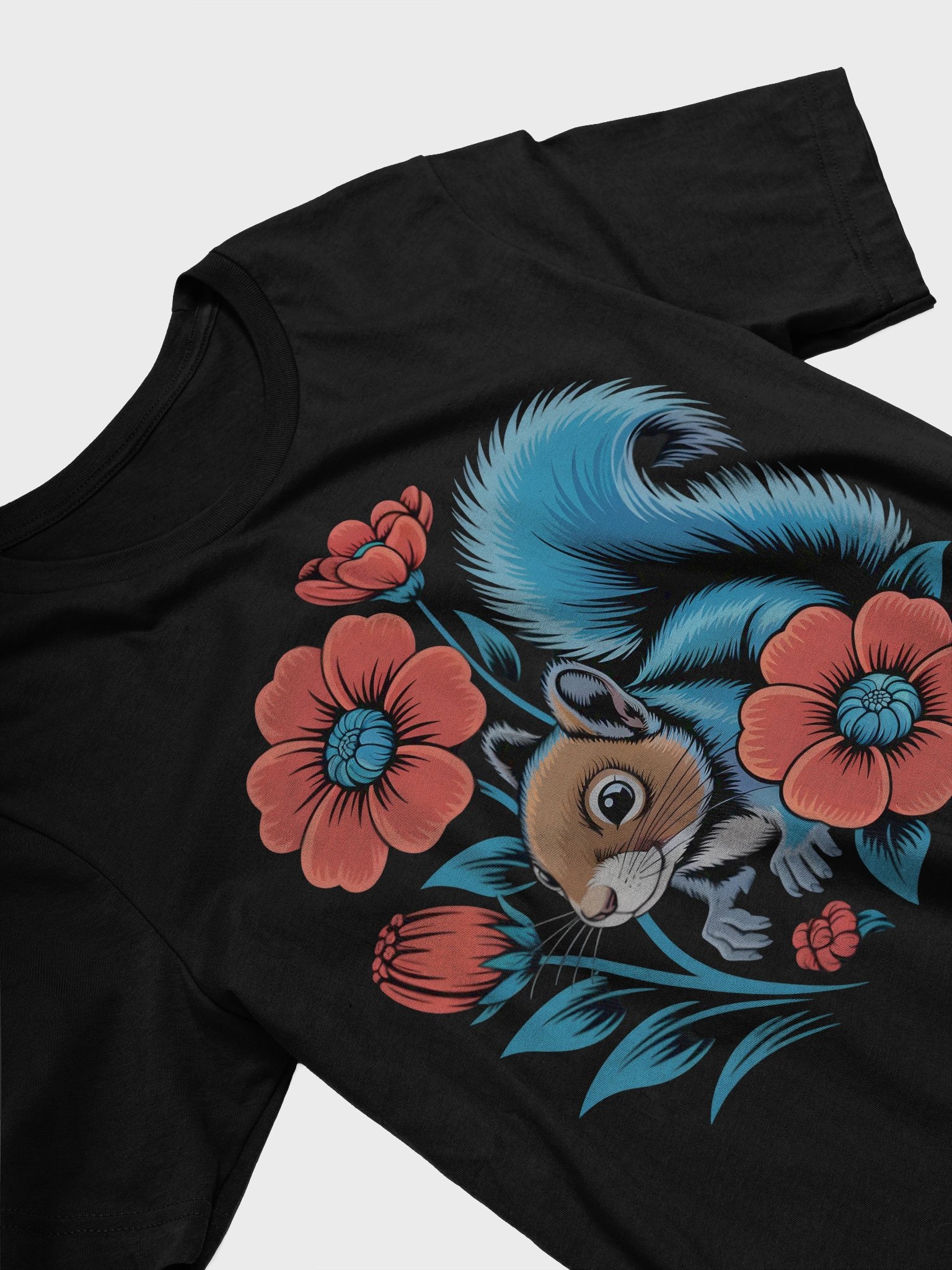 Whimsical Squirrel & Floral Fantasy T-Shirt product image (14)