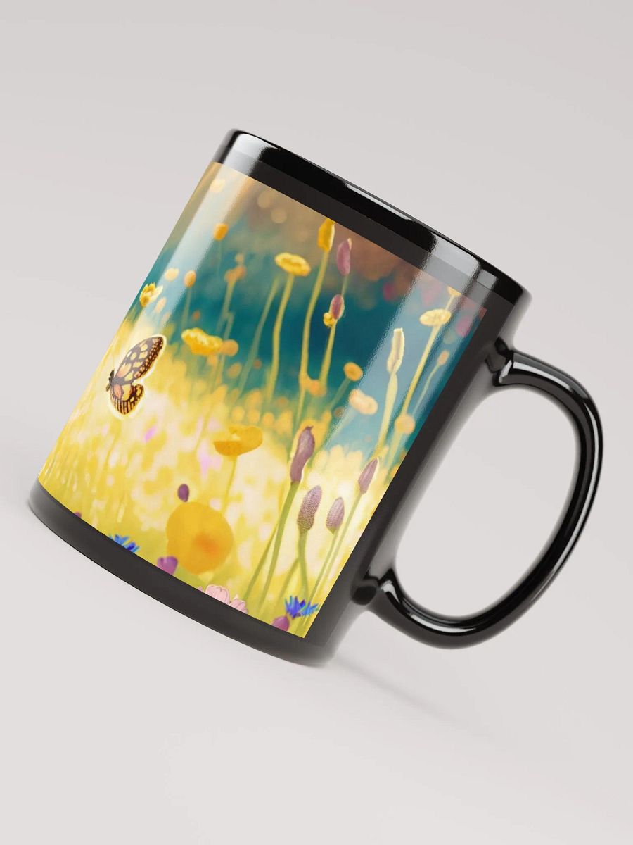 Floral Fetch: Black Glossy Mug for Dog Lovers gift mug product image (5)