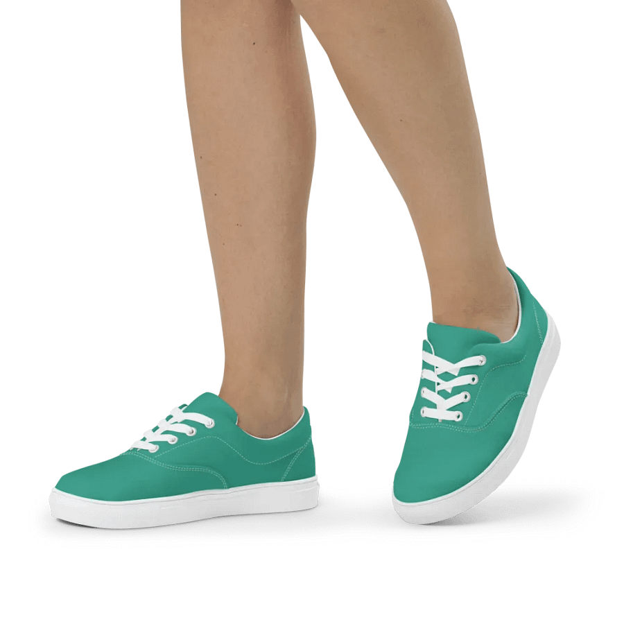 Muse Coquette Lace-Up Canvas Shoes (Pear) product image (10)