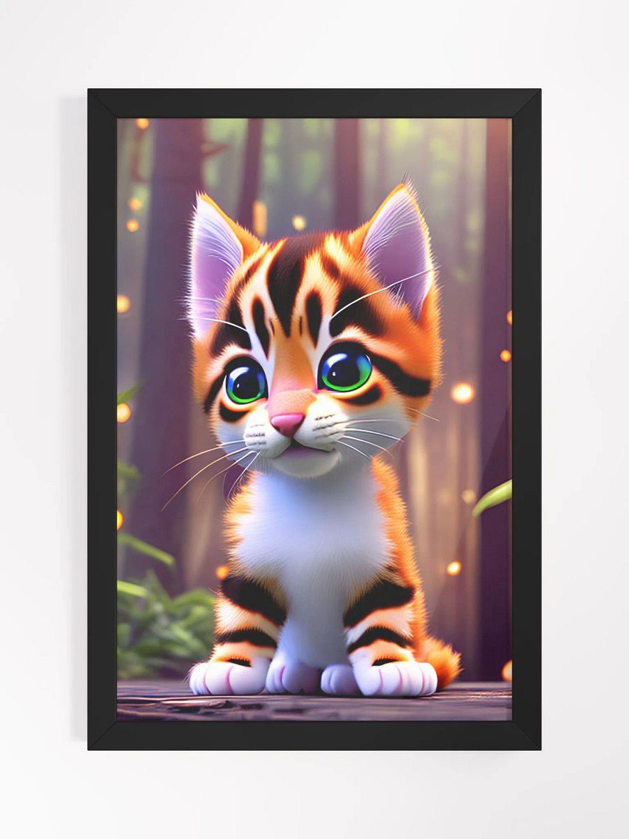 Adorable Orange, Black & White Kitten with Big Blue & Green Eyes in Firefly Forest product image (2)