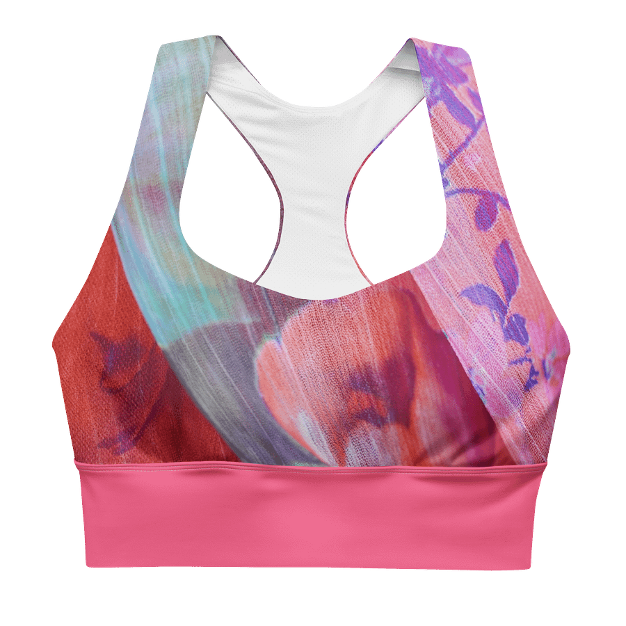 Paradise Breeze Brink Pink Recycled Longline Sports Bra product image (1)