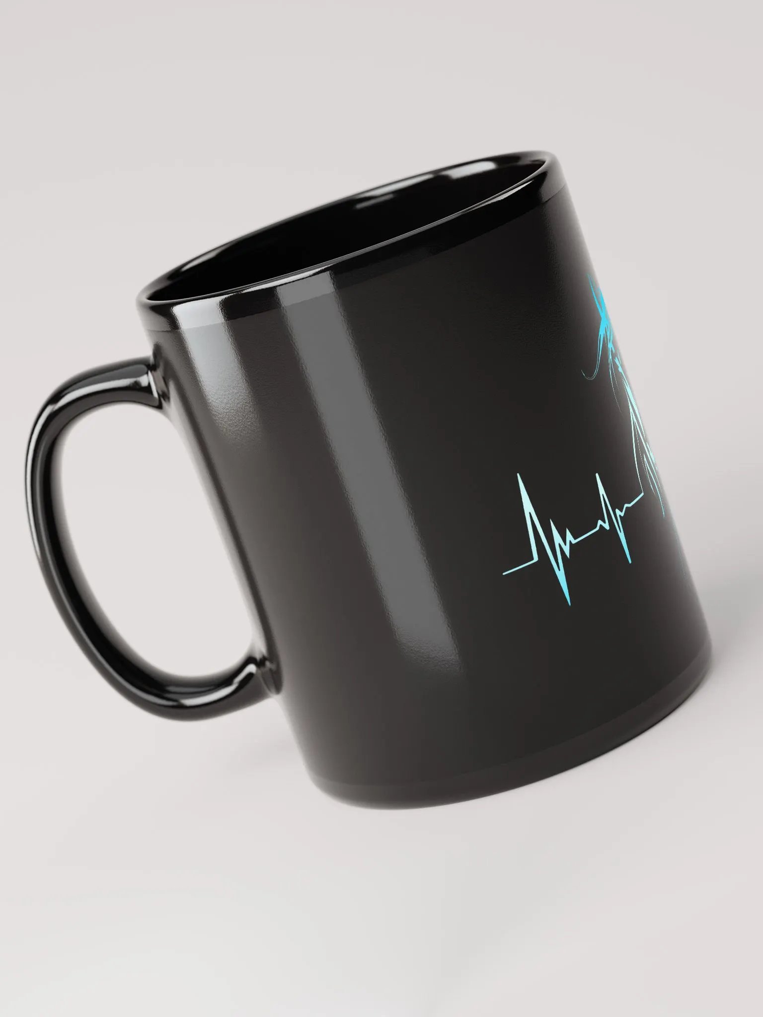 Horse Heartbeat Black Mug product image (2)