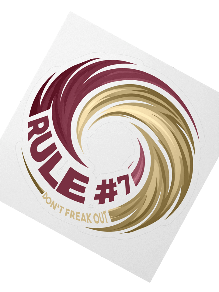 Rule #7 Kiss Cut Sticker Garnet and Gold product image (2)