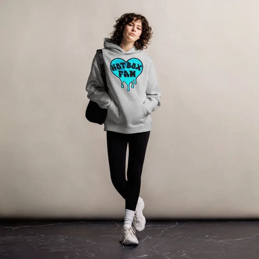 HOT BOX FAM TEAL HONEY COMB LOGO HOODIE product image (38)
