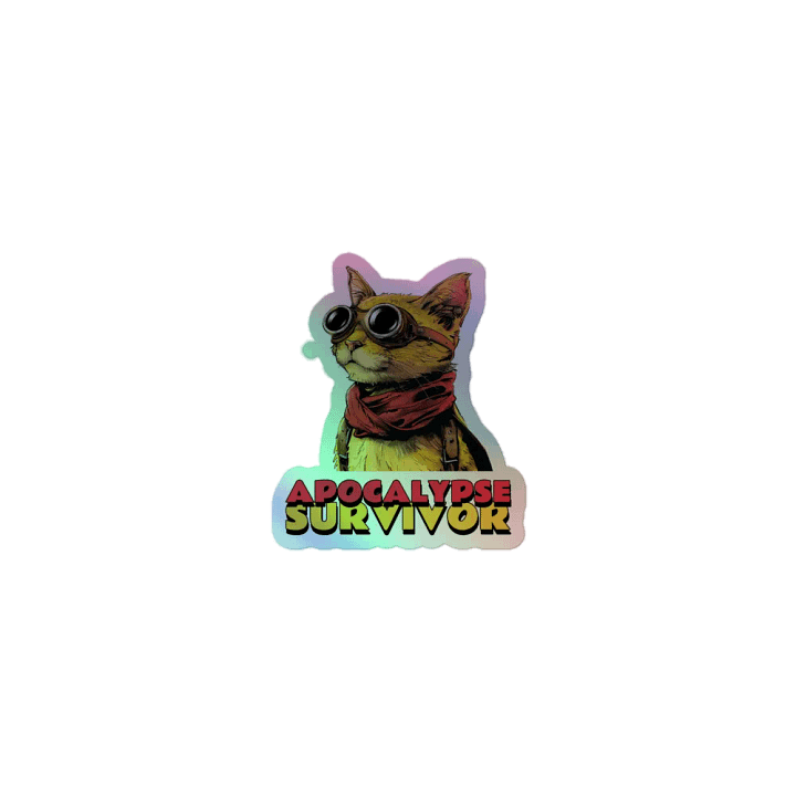 Apocalypse Survivor Cat Holographic Sticker Sheet product image (1)