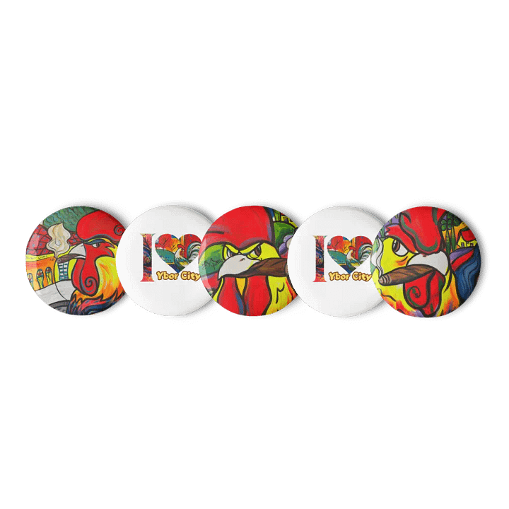 Vibrant Rooster Pin Button Set product image (1)