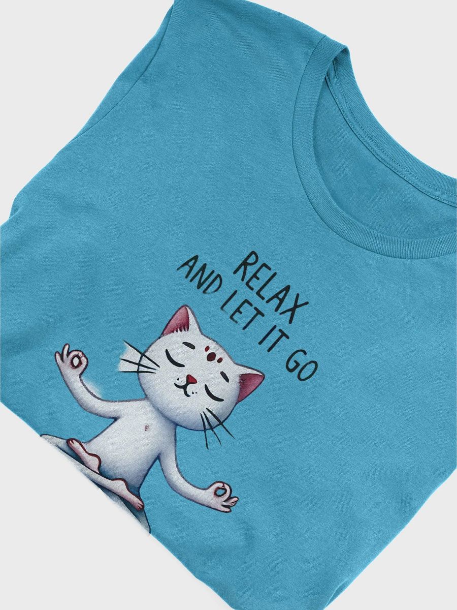 Relax and Let It Go Cat T-Shirt – Zen Meditating Kitty Design product image (3)