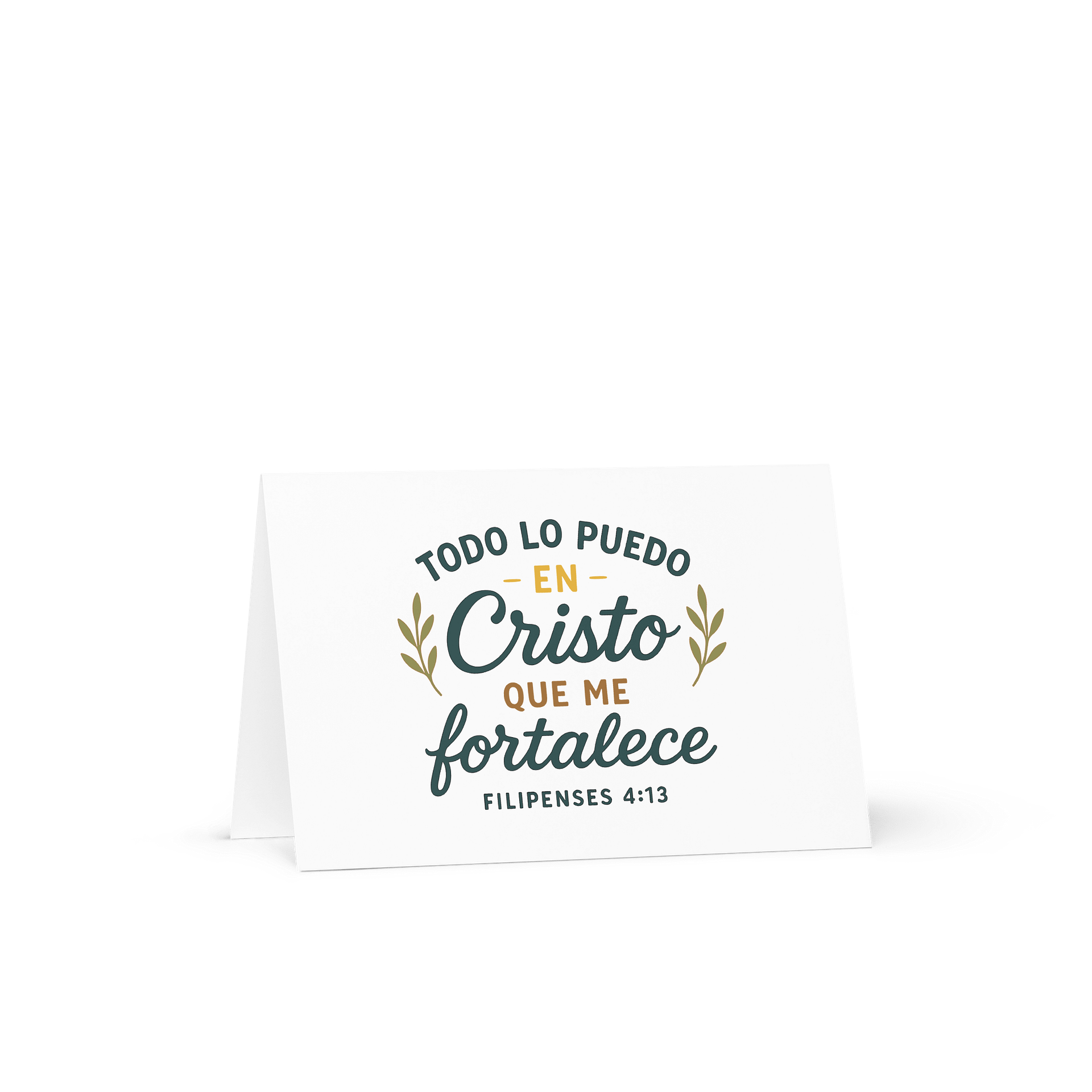 Spanish Christian Greeting Card – “Todo lo puedo en Cristo” – Bible Verse product image (1)