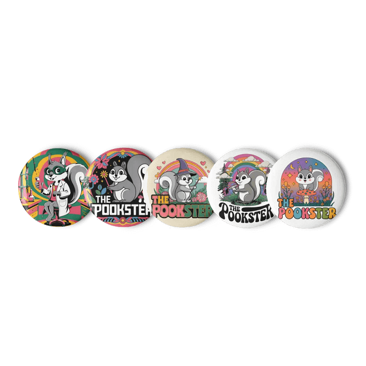 Original Pooky Artwork Buttons: Set of Five -M product image (1)