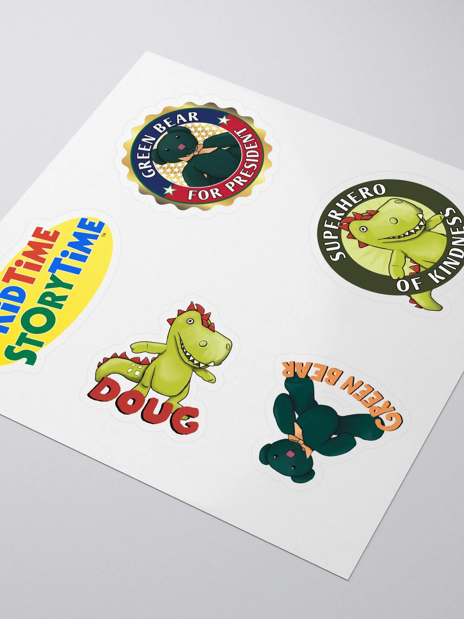 Green Bear and Doug the Dinosaur Sticker Pack product image (3)