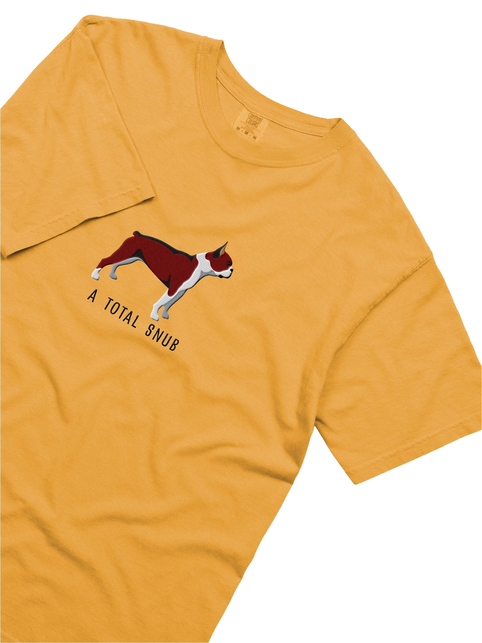 A Total Snub T-Shirt(Embroidered) of a Boston Terrier(Red & White) product image (35)