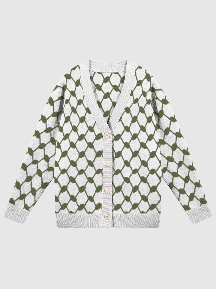 Olive Green Keffiyeh Woman Cardigan product image (1)