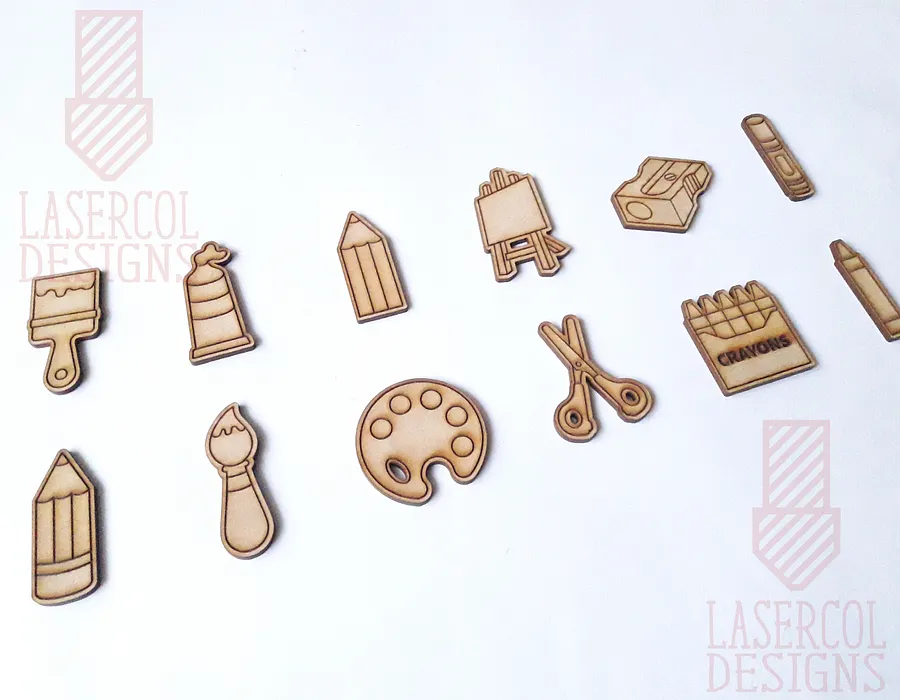 Art Supplies Cut Outs and Stud Earrings - Laser Cut Files product image (7)