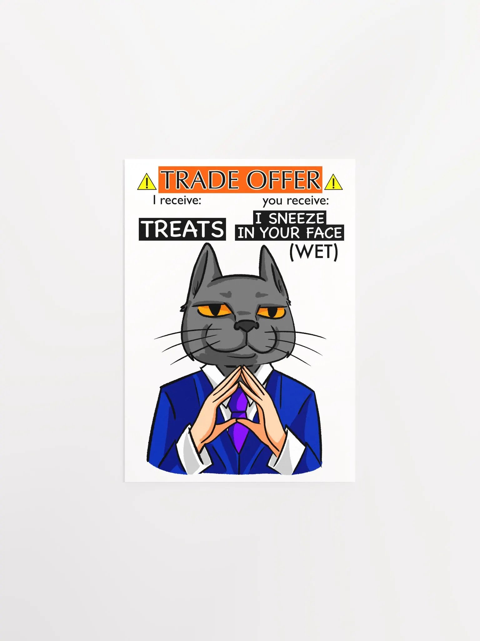 Trade Offer Human-Cat Matte Paper Poster product image (1)