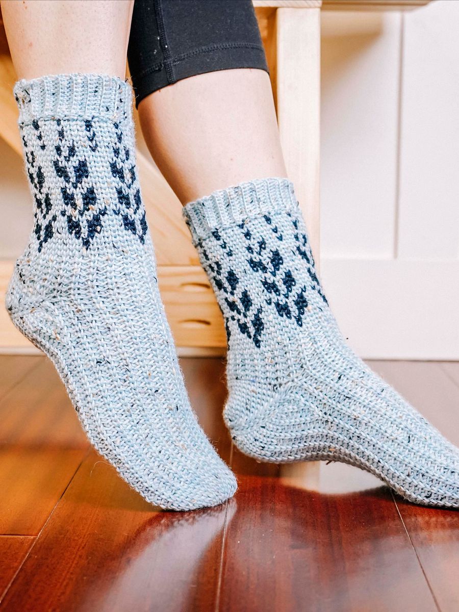 Vine Colorwork Crochet Sock Pattern Tutorial product image (5)