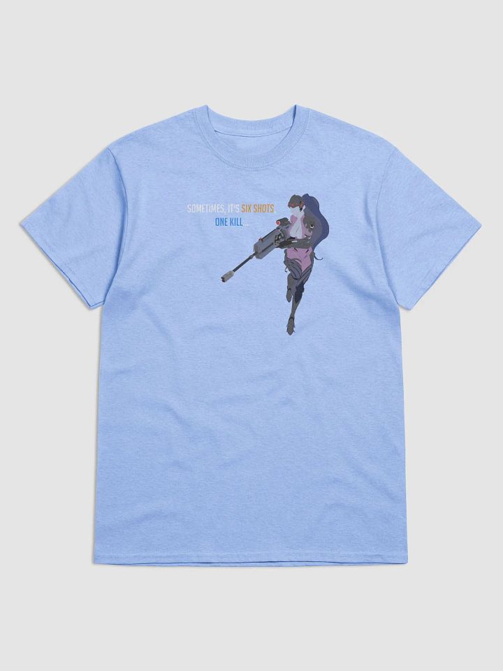 6 Shots, 1 Kill T-Shirt Light Text product image (1)