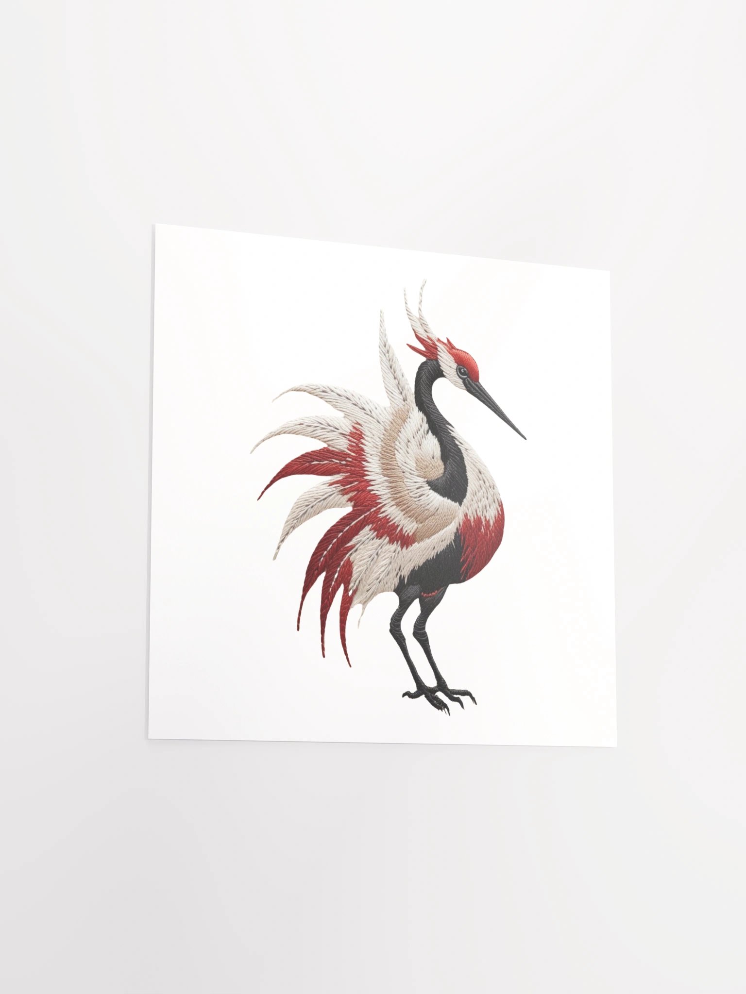 Elegant Crane Embroidery Poster product image (11)