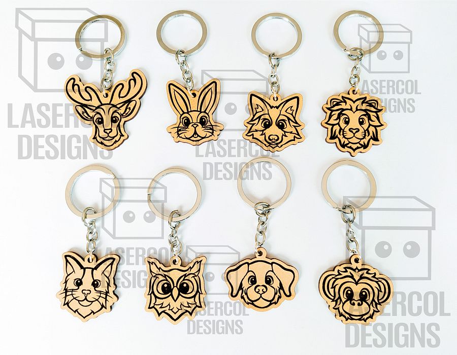 Cute Animal Keychains - Laser Cut Files product image (3)