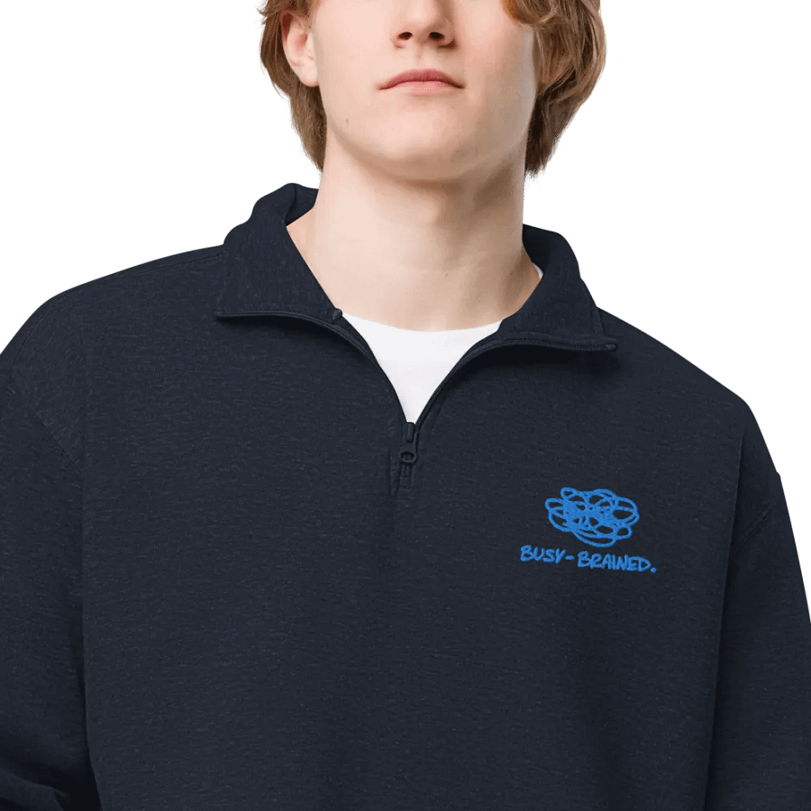 BUSY-BRAINED (aqua) embroidered quarter zip product image (15)