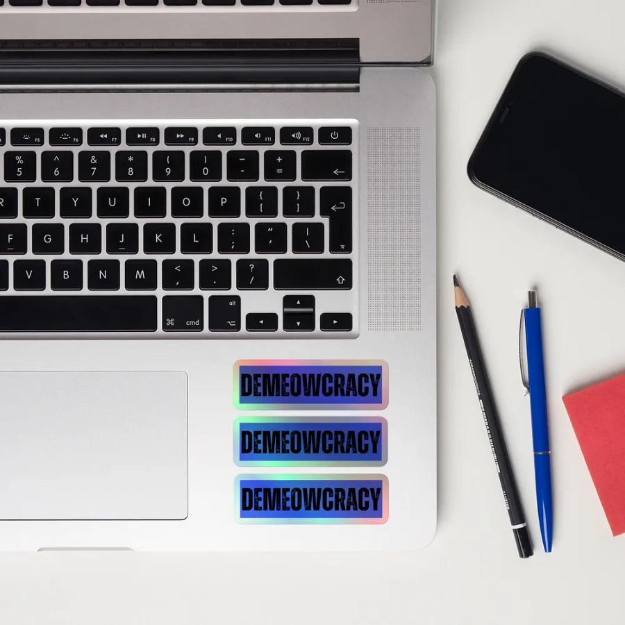 DEMEOWCRACY Holographic Blue Sticker Sheet product image (8)