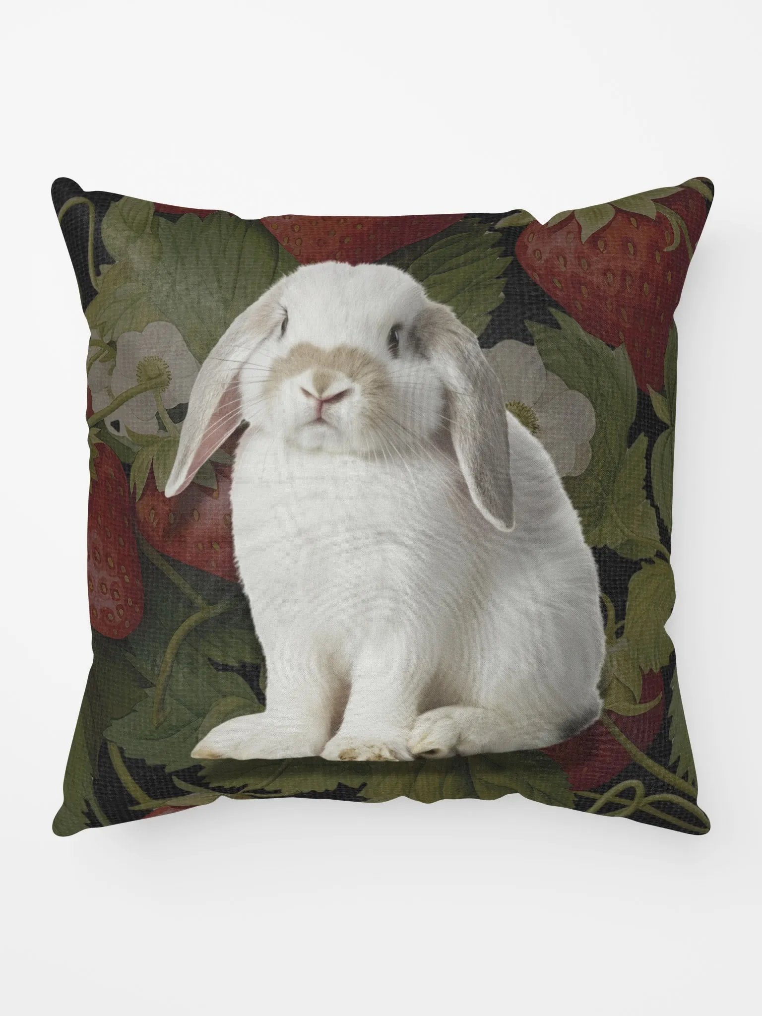 Bunnies and Strawberry Vines All-Over Print Pillow product image (5)