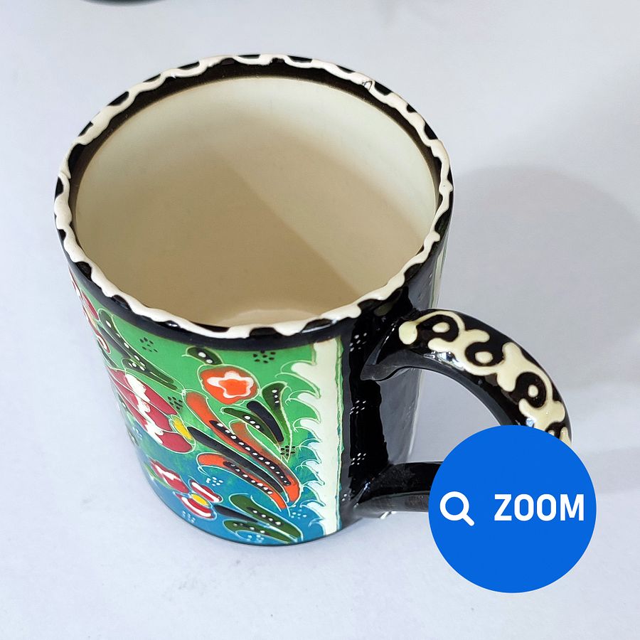 Ceramic handmade coffee mug (green), Turkish decor — handmade pottery, handmade ceramic, home decor, handmade gift, Turkish ceramic product image (7)