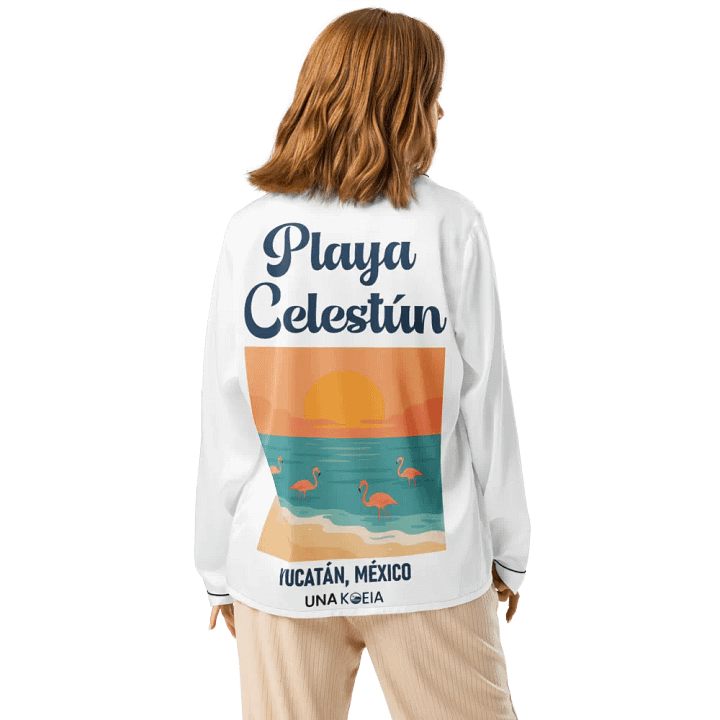 All-Over Print Women's Long Sleeve Pajama Top – Cozy, Stylish, and Perfect for Sleep product image (2)