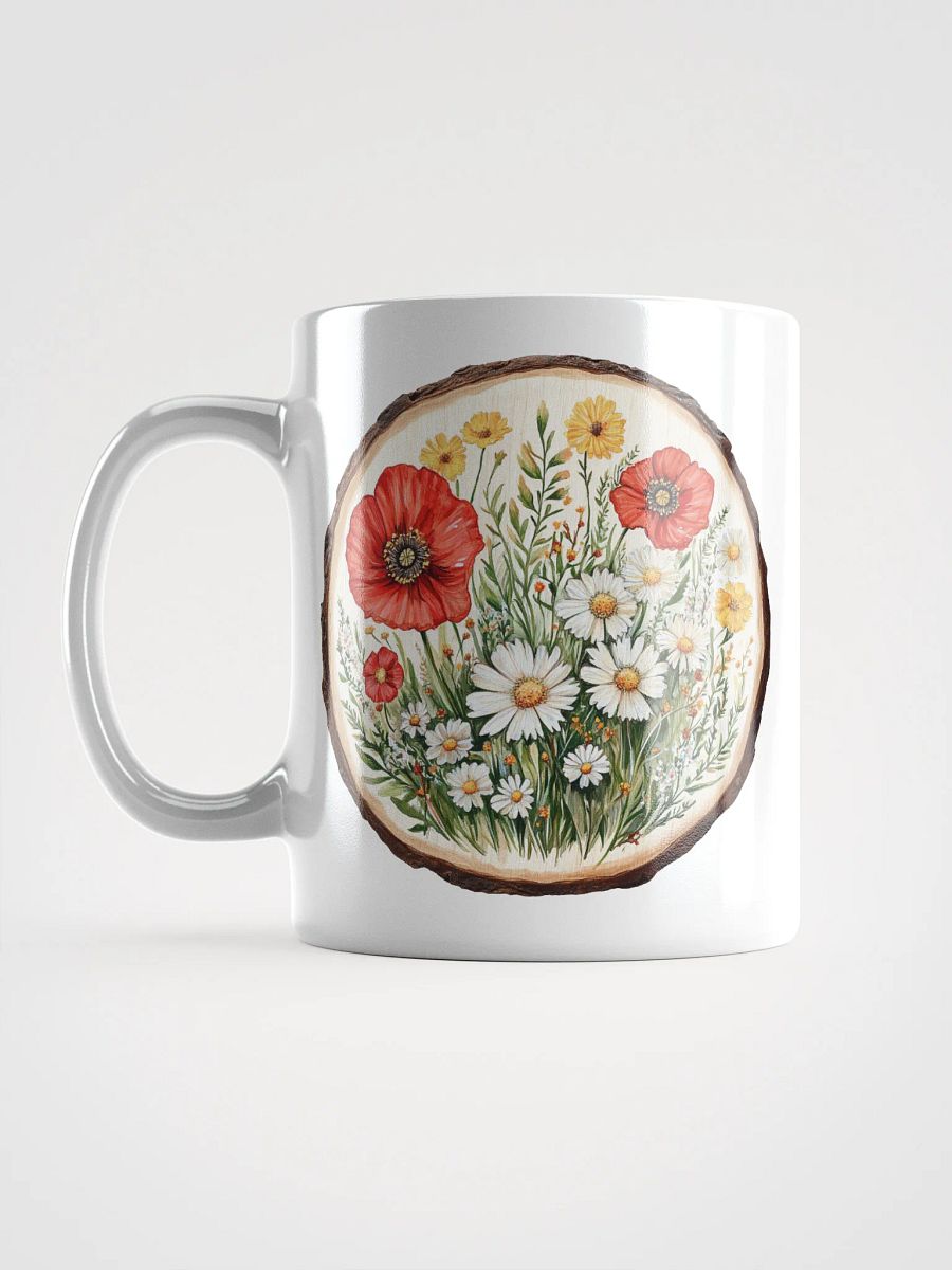 Poppy Wildflower Round Wood Art Ceramic Mug product image (16)