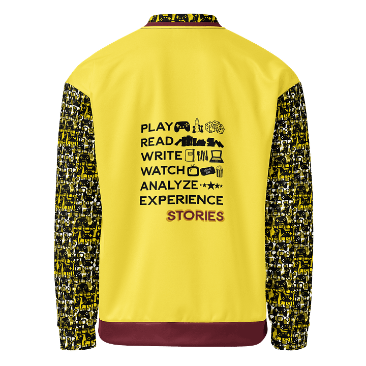 Experience Stories Unisex Bomber Jacket (Gold, Red, and Black) product image (2)