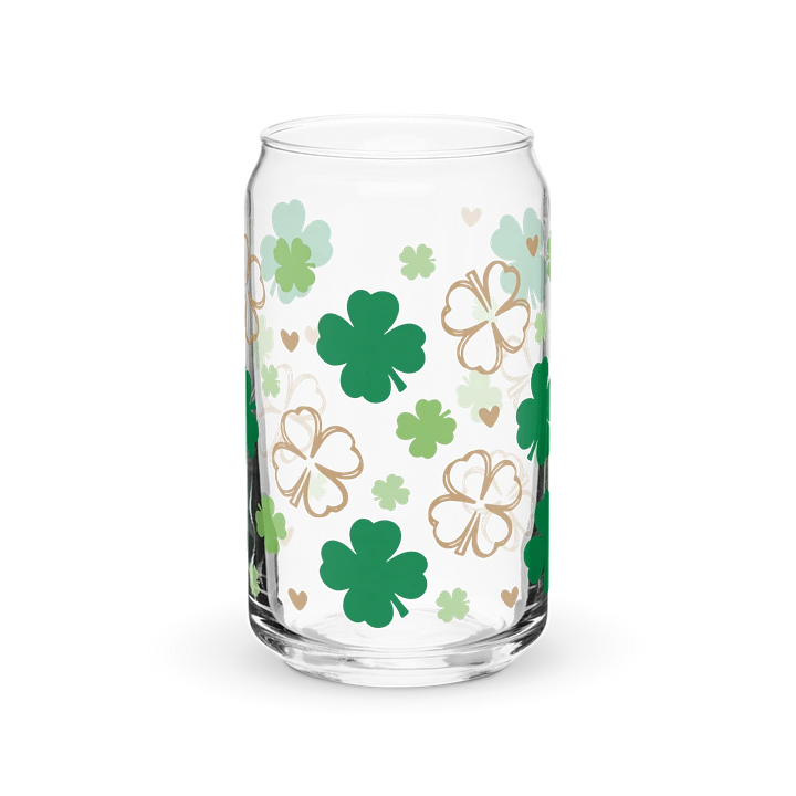 Shamrock Print Can-Shaped Glass ☘️ product image (1)