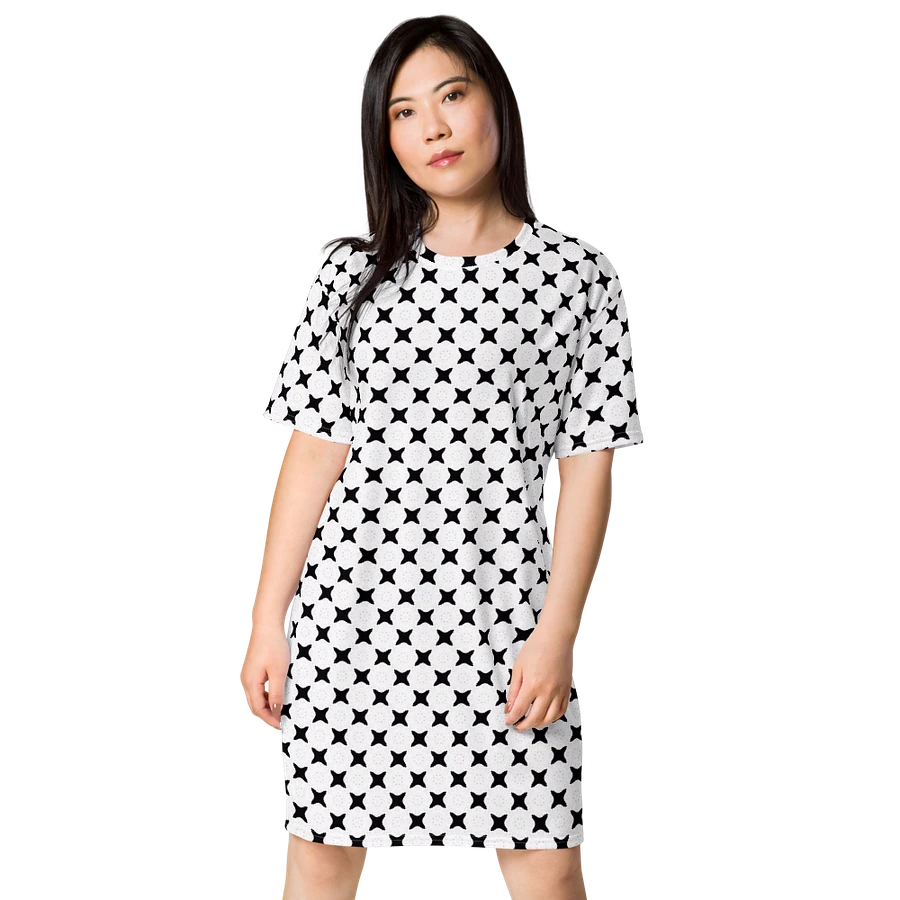Cool Abstract Black Crosses on a White Background T Shirt Dress product image (3)
