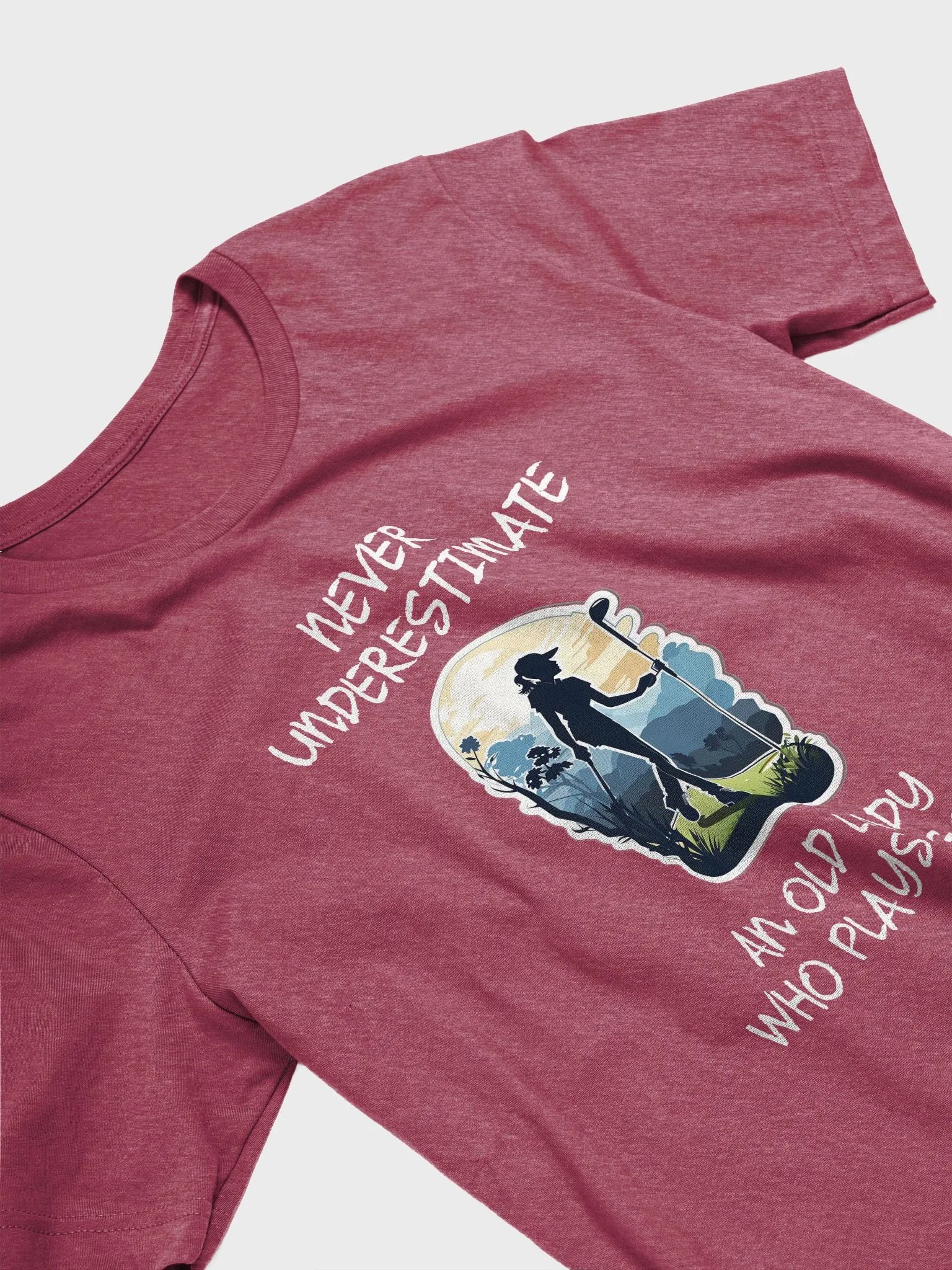Never Underestimate An Old Lady Who Plays Golf - Unisex T-shirt Bella Canvas 3001 product image (14)