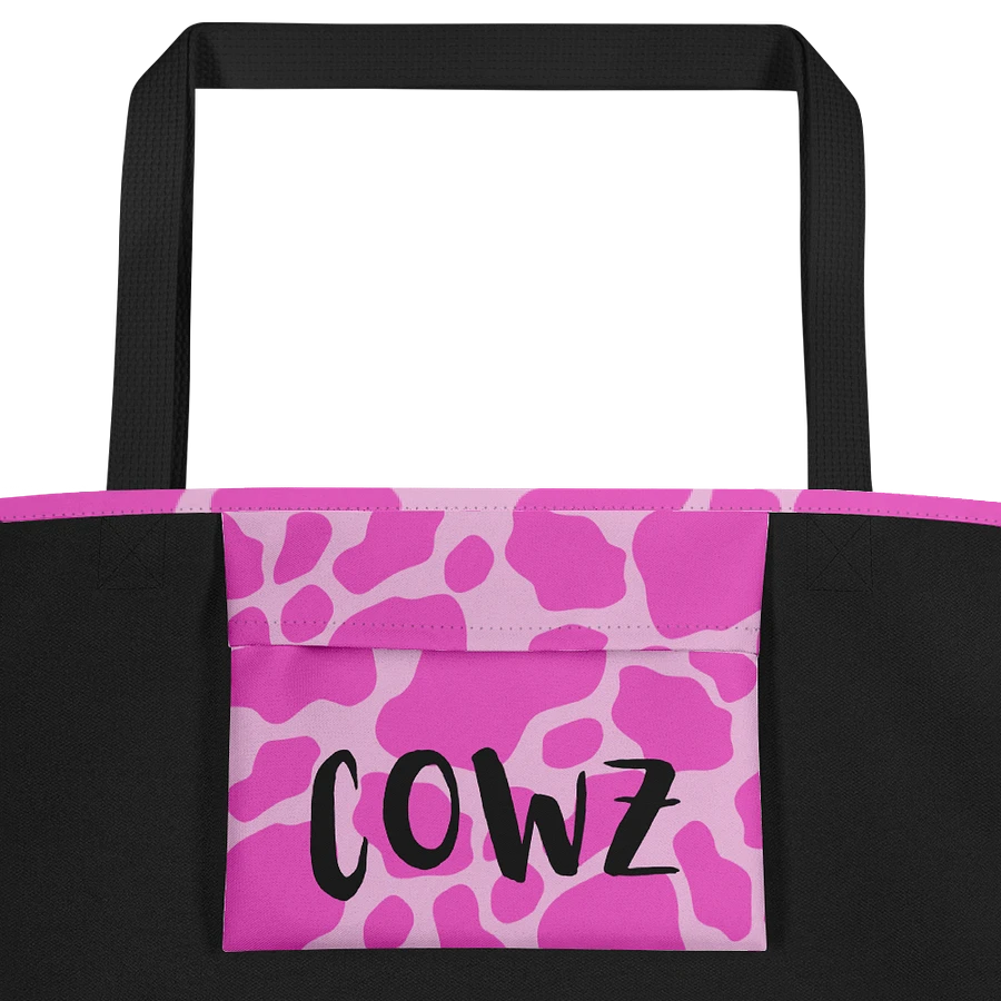 Cow Print Tote bag with Pocket - Pink product image (2)