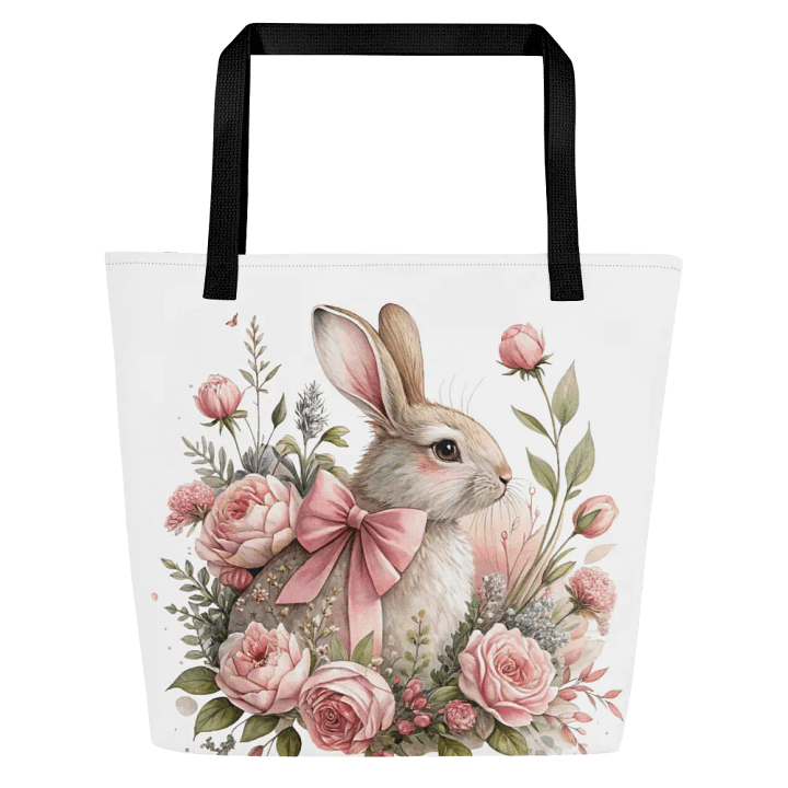 Floral Bunny Delight Tote Bag product image (2)