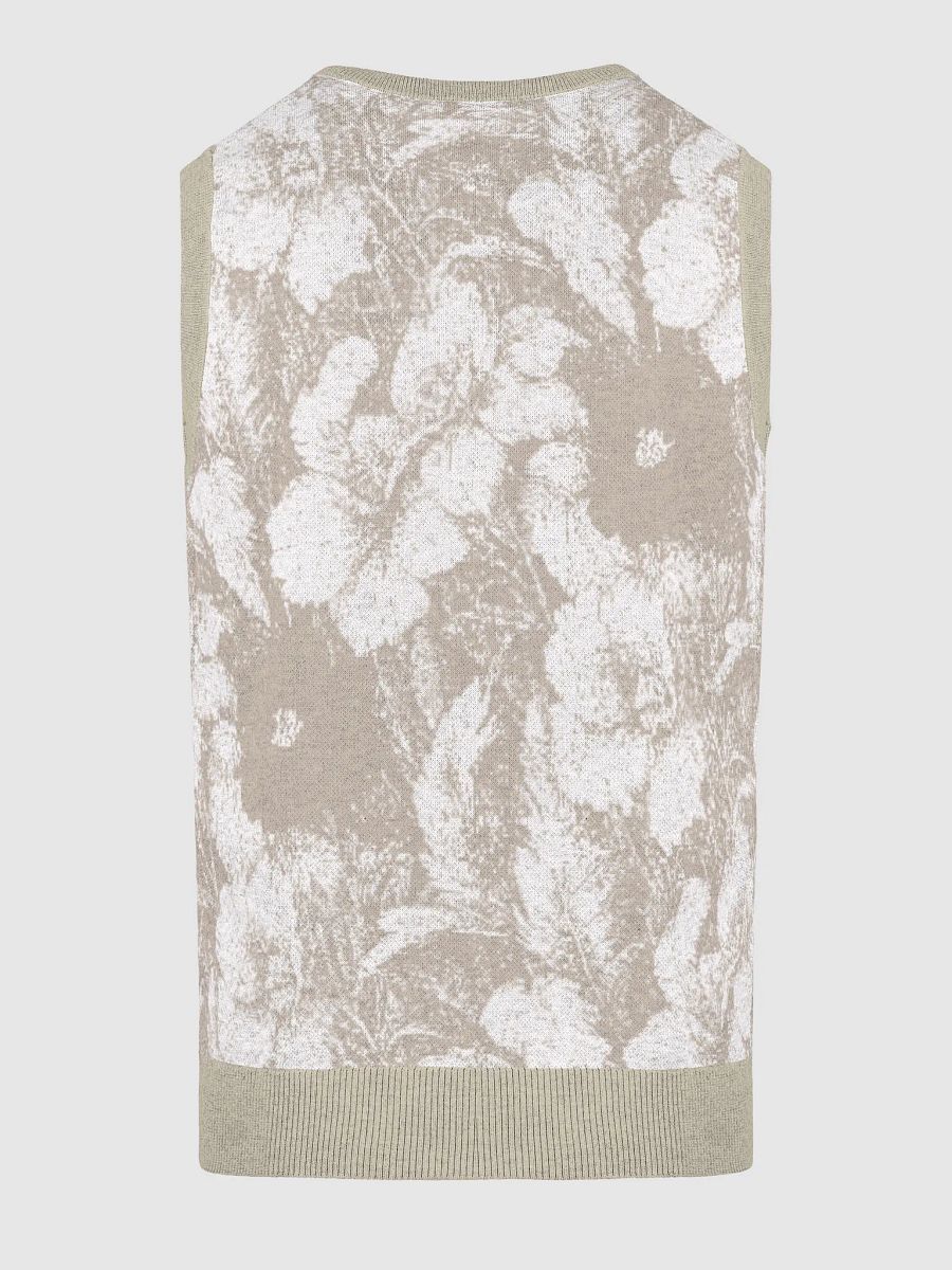 Floral Bliss III Knitted V-Neck Vest product image (5)