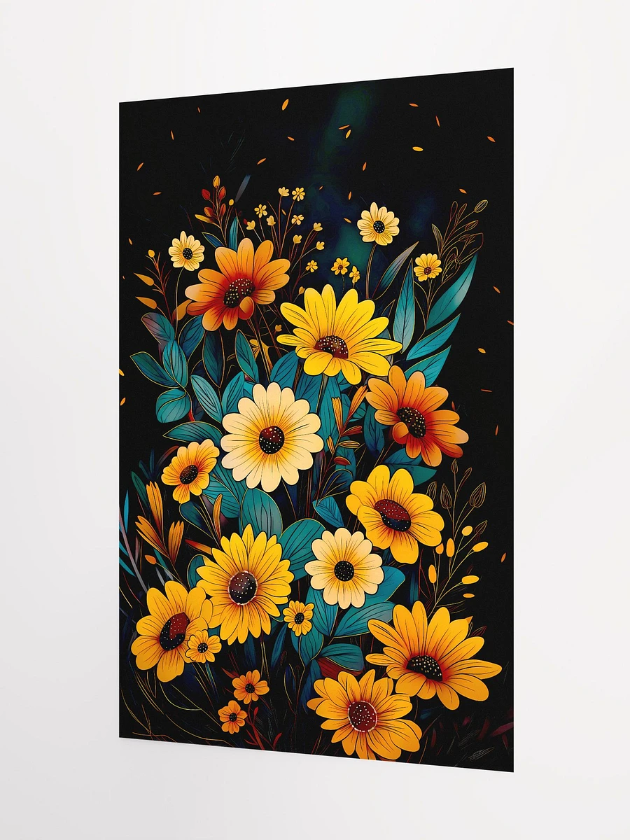 Enchanted Wild Sunflowers Poster: Luminous Floral Art for Vibrant Home Decor Matte Poster product image (5)