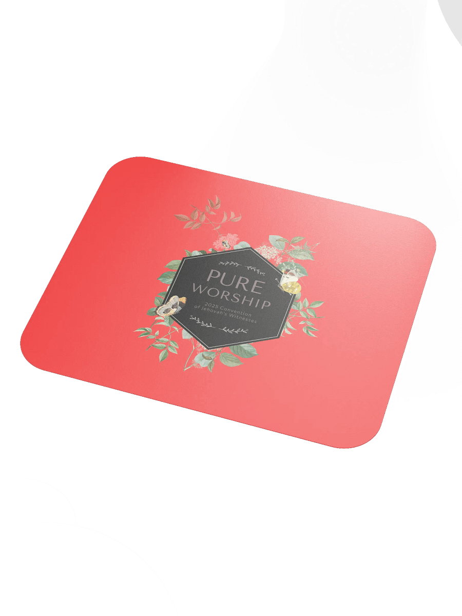 "Pure Worship" 2025 Convention | Coral Red Botanical Mouse Pad product image (3)