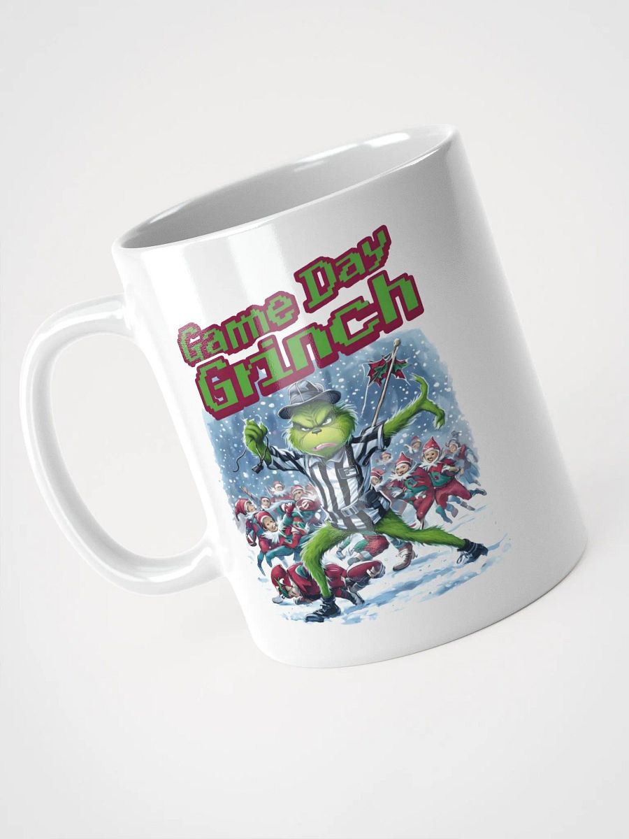 Game Day Grinch Christmas Football White Glossy Mug product image (9)