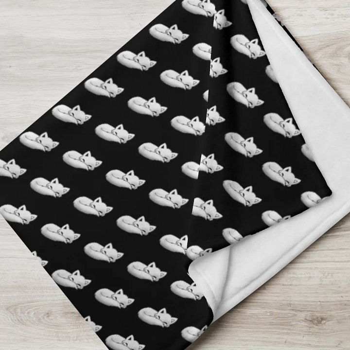 Sleepy Fox Throw Blanket with Black Background product image (1)