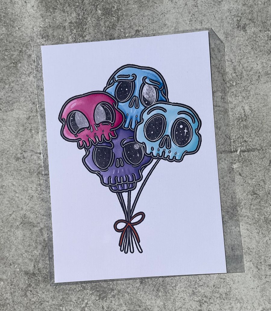 Skulloons A5 Fine Art Print product image (1)