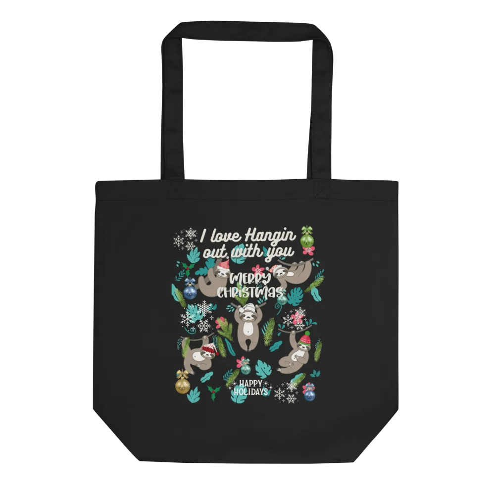 Festive Sloth Holiday Tote Bag gift for moms dads friends colleagues product image (1)