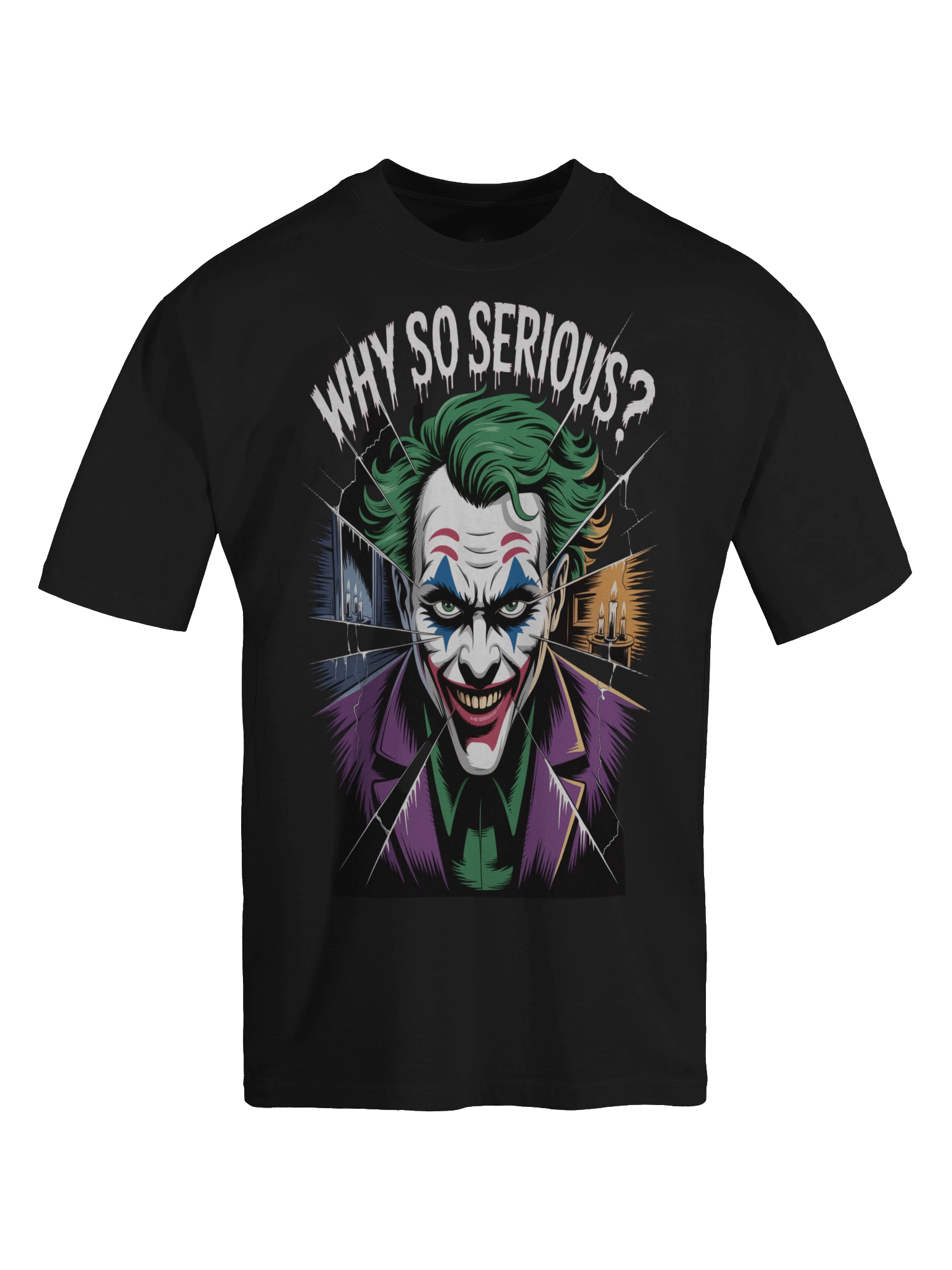 Joker 'Why So Serious?' Shattered Veil Oversized Faded T-Shirt product image (1)