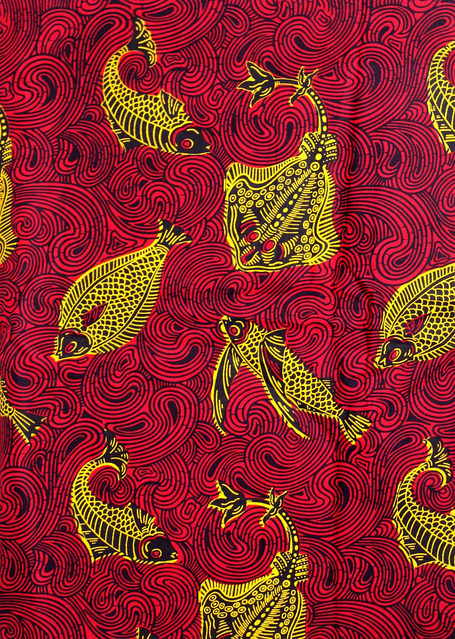 Tessuto Wax Print - Design Pesci - cod.535/B product image (1)