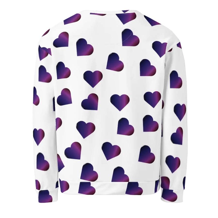 Abstract Love Pattern Purple Hearts on a White Background Unisex Sweatshirt product image (5)